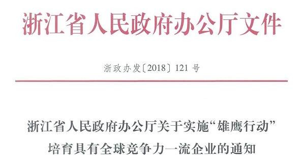 開山集團(tuán)列入浙江首批“雄鷹企業(yè)"培育計(jì)劃